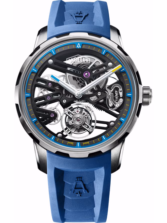 U41 Blue Vibrant Structure Tourbillon Skeleton