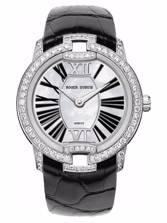 Velvet White Gold -Black Alligator Strap